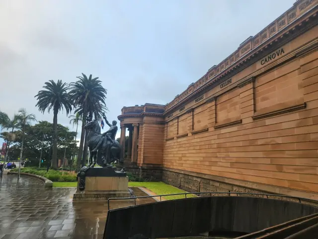 A bronze equestrian statue outside the Art Gallery of New South Wales.