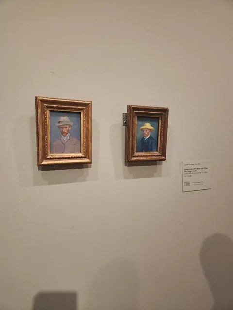 Side-by-side oil portraits of the Van Gogh brothers.