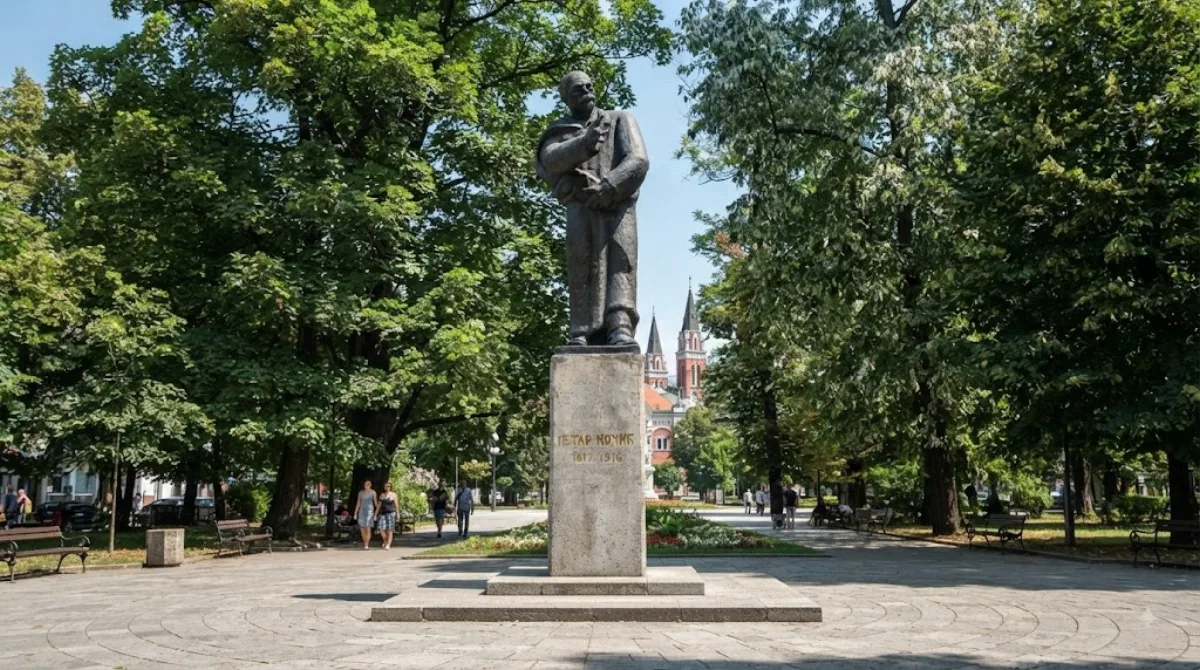 Petar Kočić statue in Banja Luka