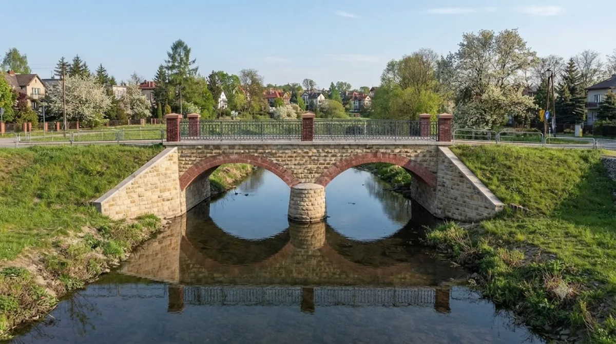 Bridge over Mleczna river in Katowice