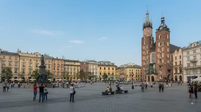 Old town Market Square in Krakow