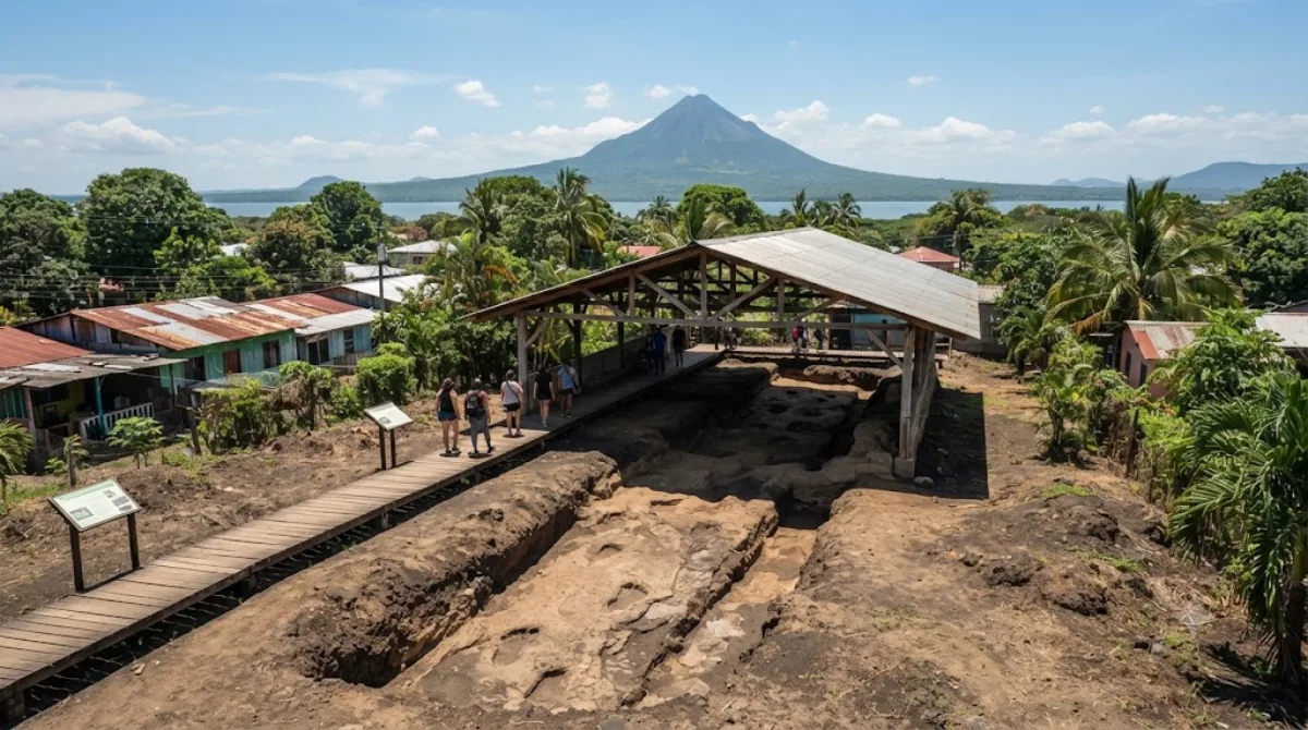 Ancient footprints of Acahualinca