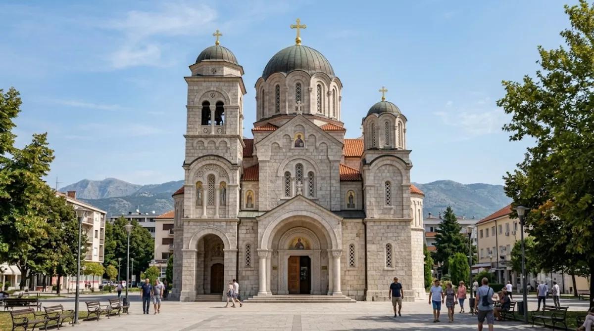 Saint Basil of Ostrog Orthodox cathedral in Nikšić